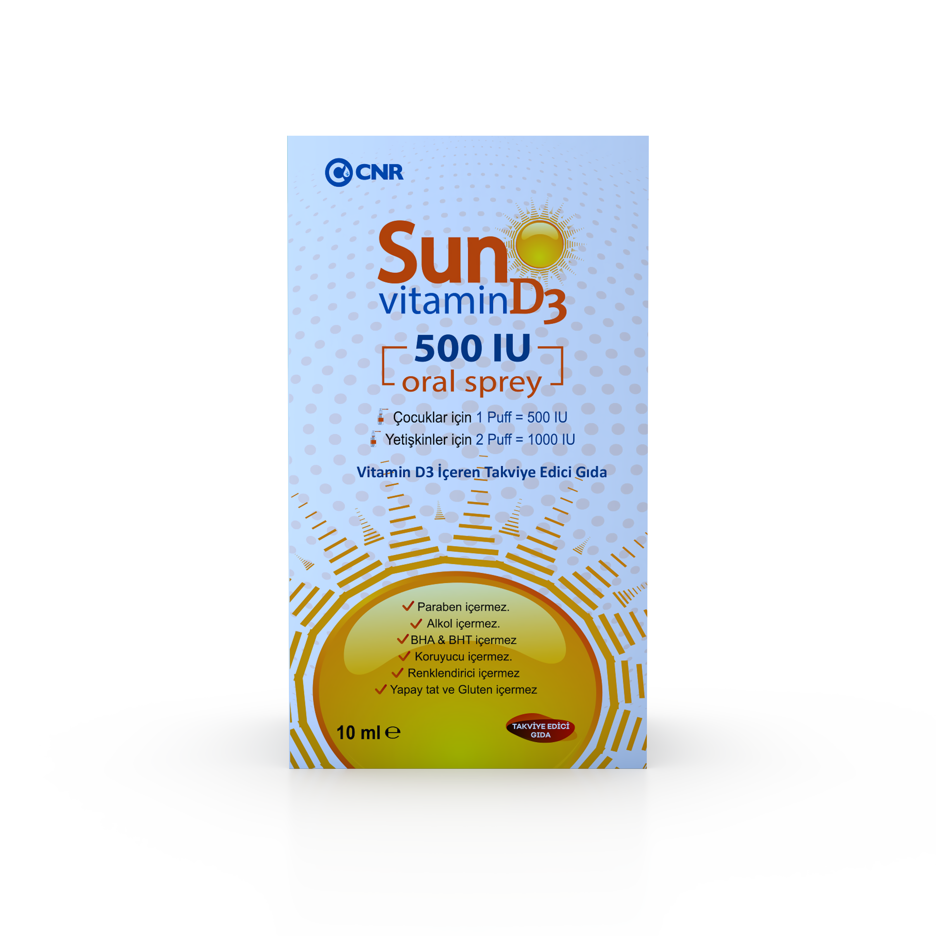 Sun Vitamin D3 İçeren Sprey Takviye Edici Gıda 10 ml