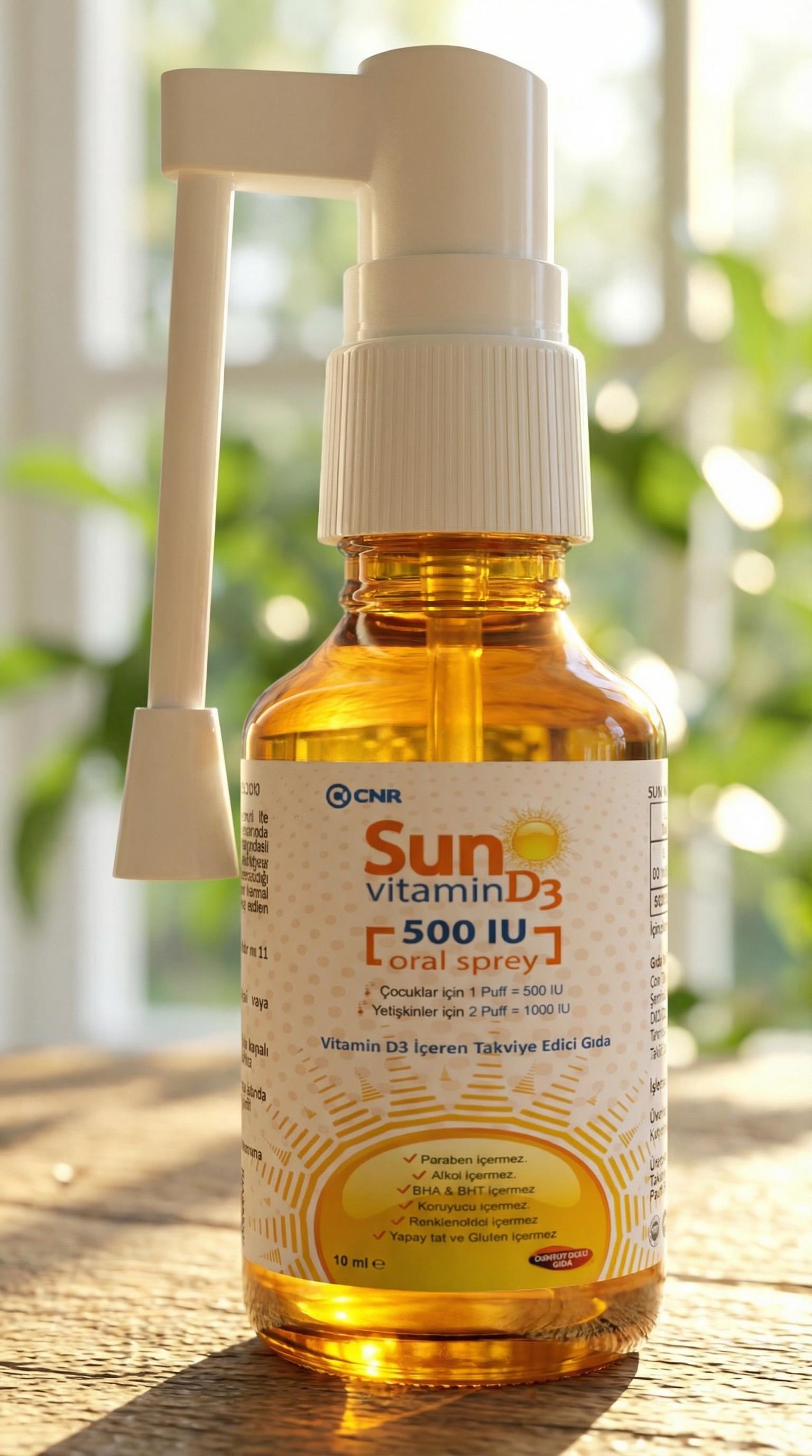 Sun Vitamin D3 İçeren Sprey Takviye Edici Gıda 10 ml
