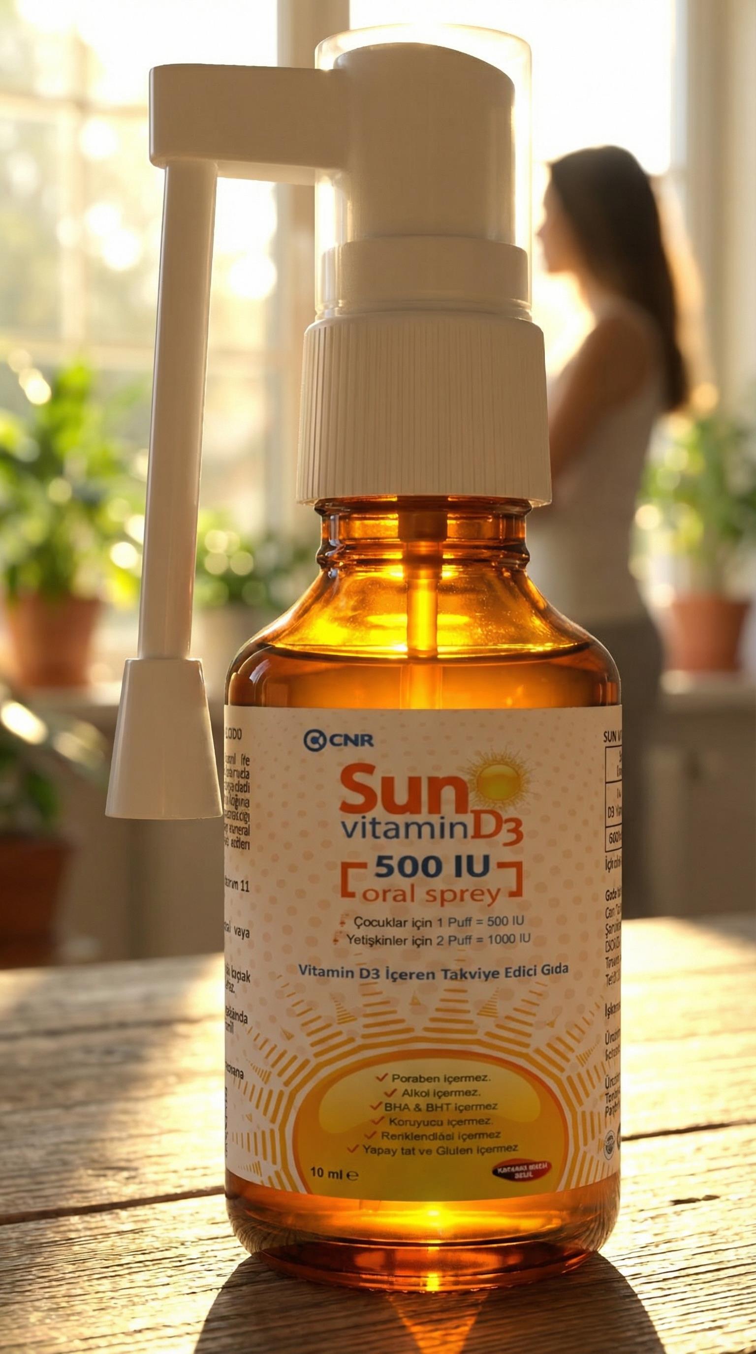 Sun Vitamin D3 İçeren Sprey Takviye Edici Gıda 10 ml