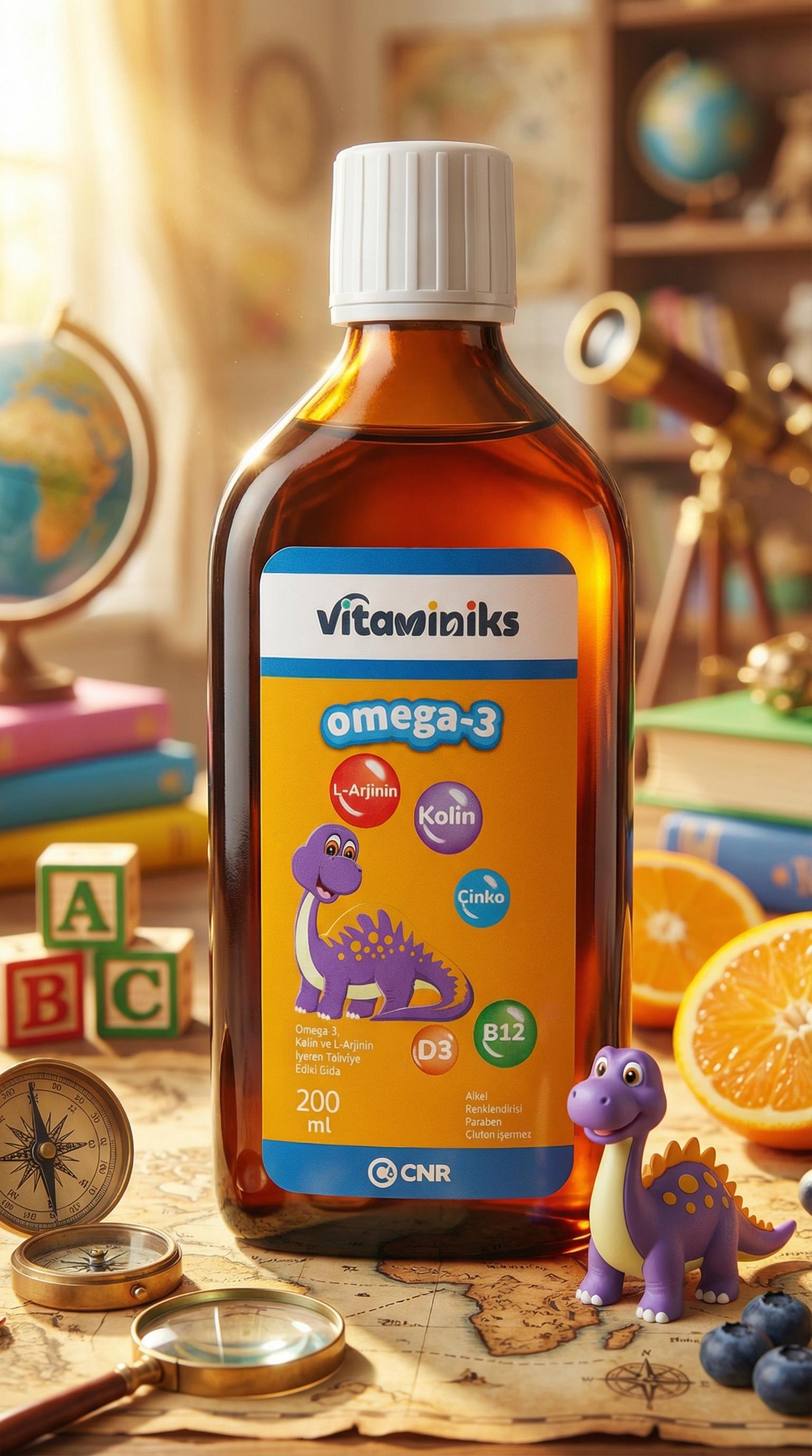 Vitaminiks Omega 3, Kolin ve L-Arjinin İçeren Takviye Edici Gıda
