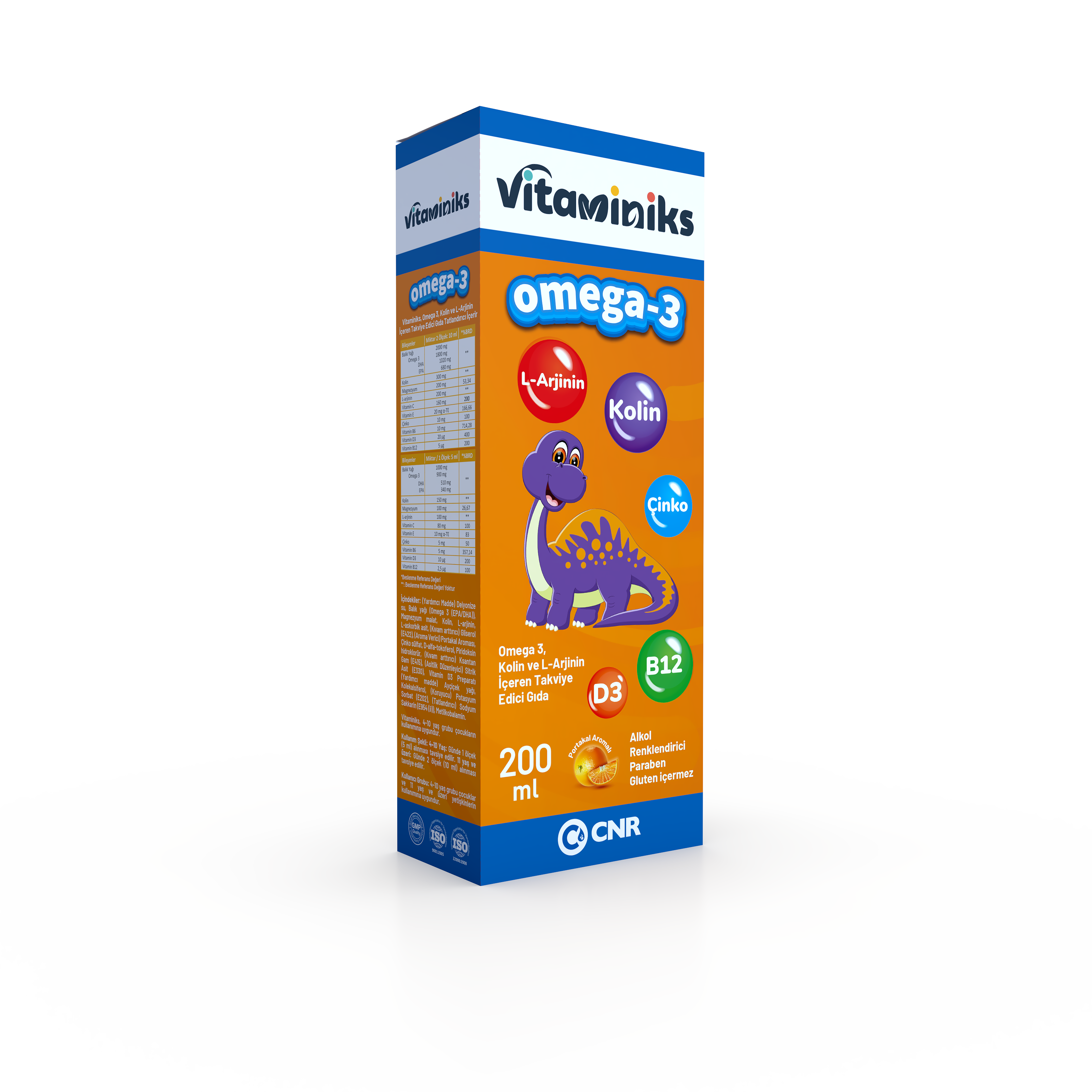 Vitaminiks Omega 3, Kolin ve L-Arjinin İçeren Takviye Edici Gıda