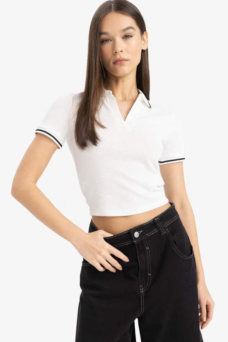 Defacto Kadın Kısa Kol T-shirt E7906AX/WT32
