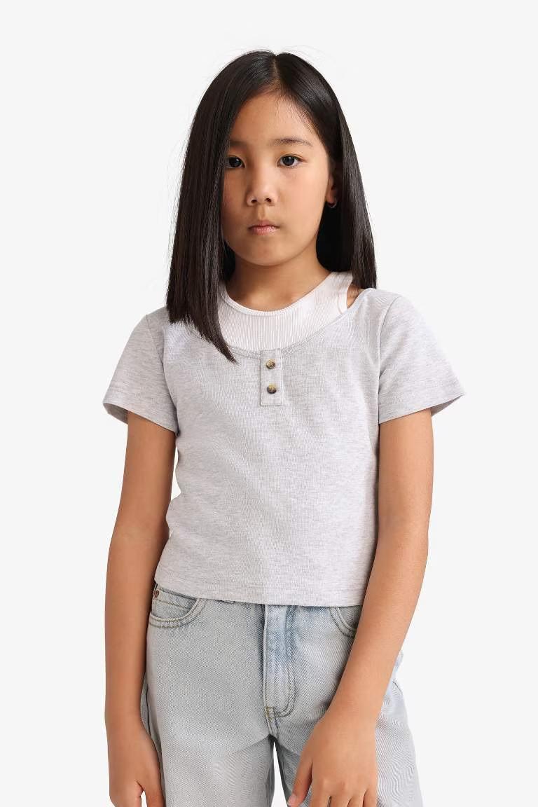 Defacto Kız Çocuk T-shirt E1830A8/GR421