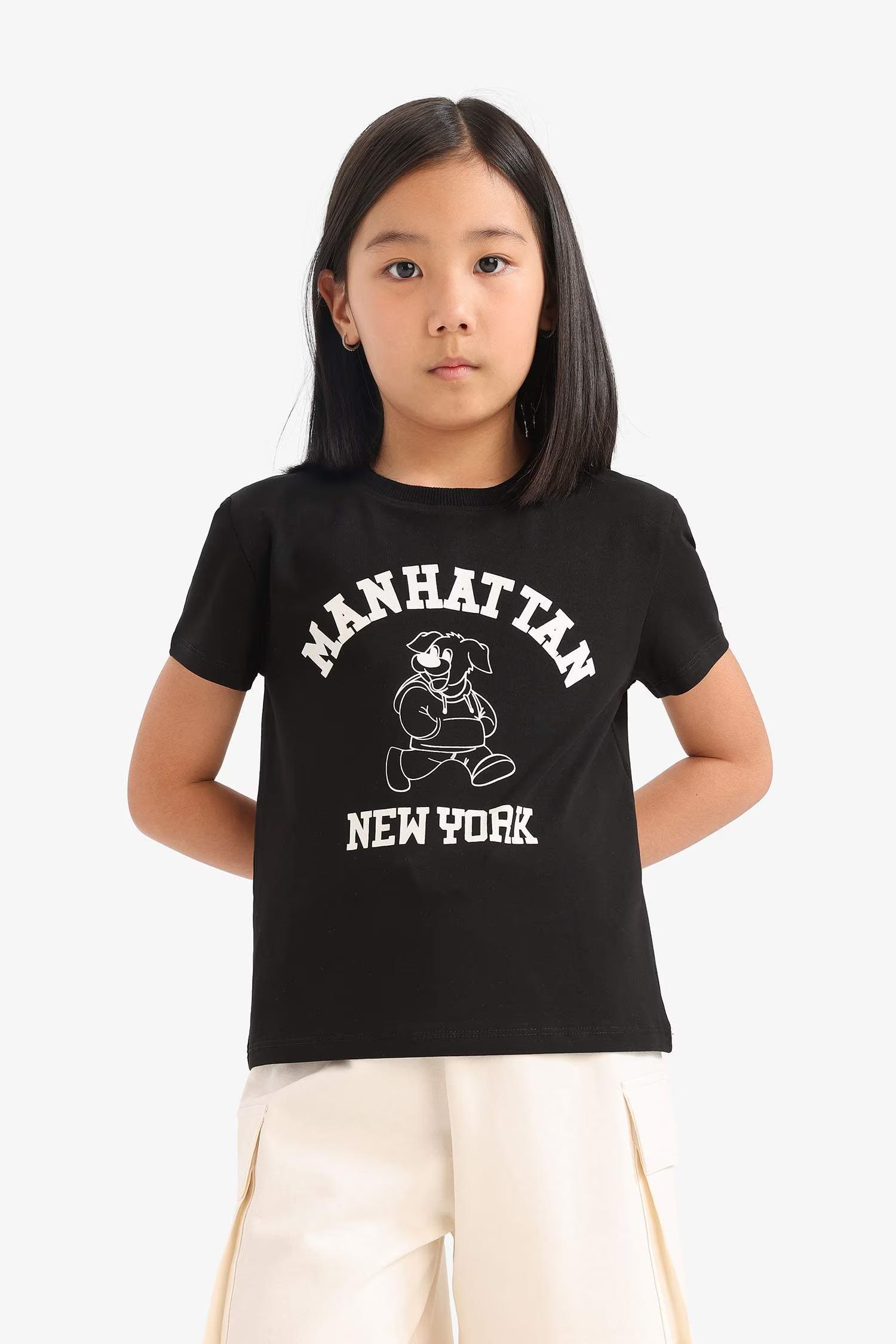 Defacto Kız Çocuk  T-shirt E5900A8/BK81