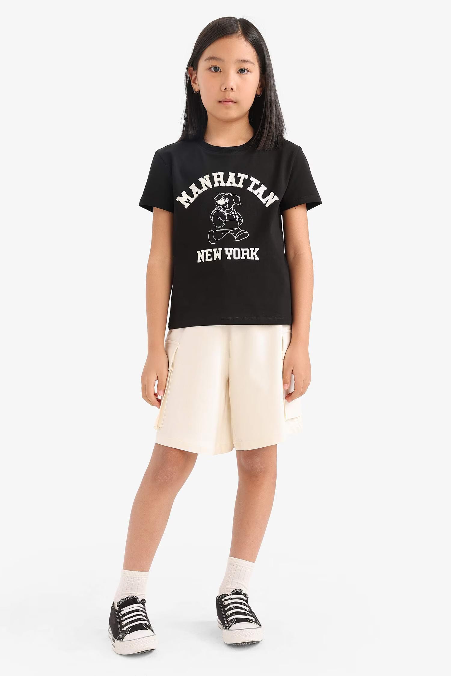 Defacto Kız Çocuk  T-shirt E5900A8/BK81