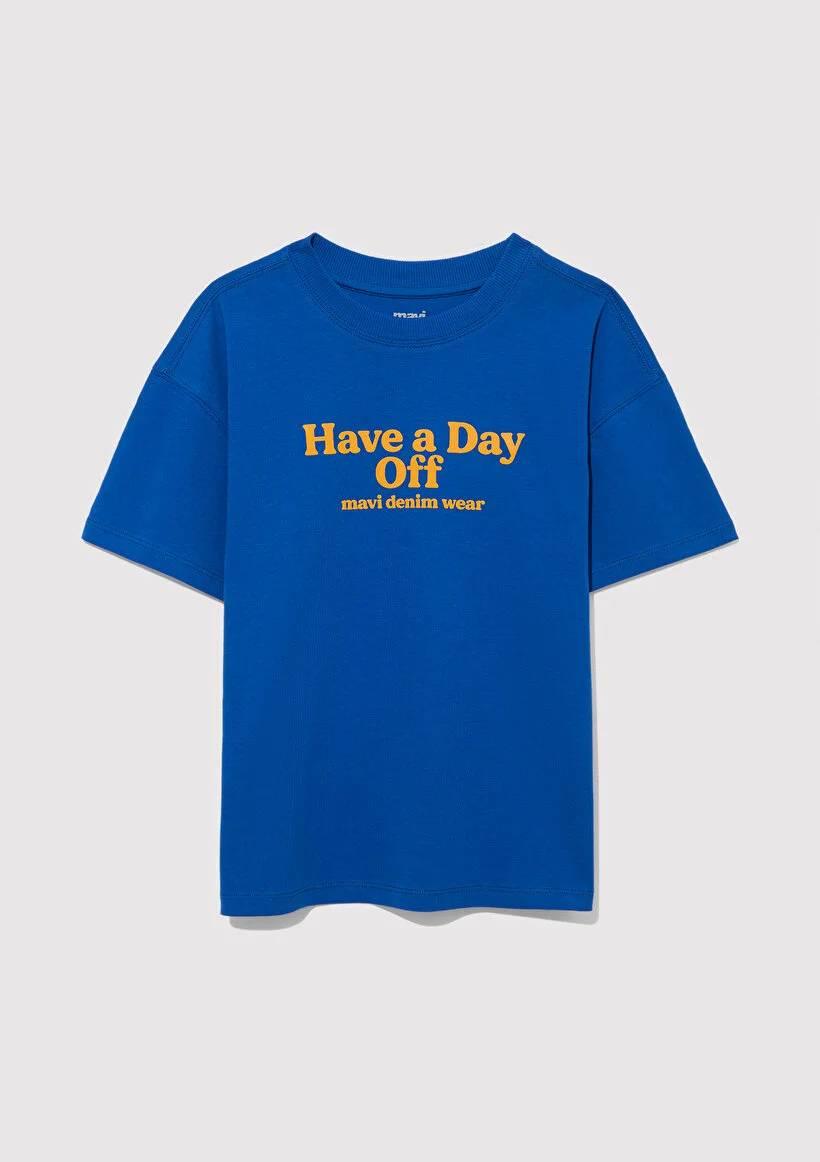 Mavi Have A Day Off Baskılı Erkek Çocuk T-Shirt M6610277-82491