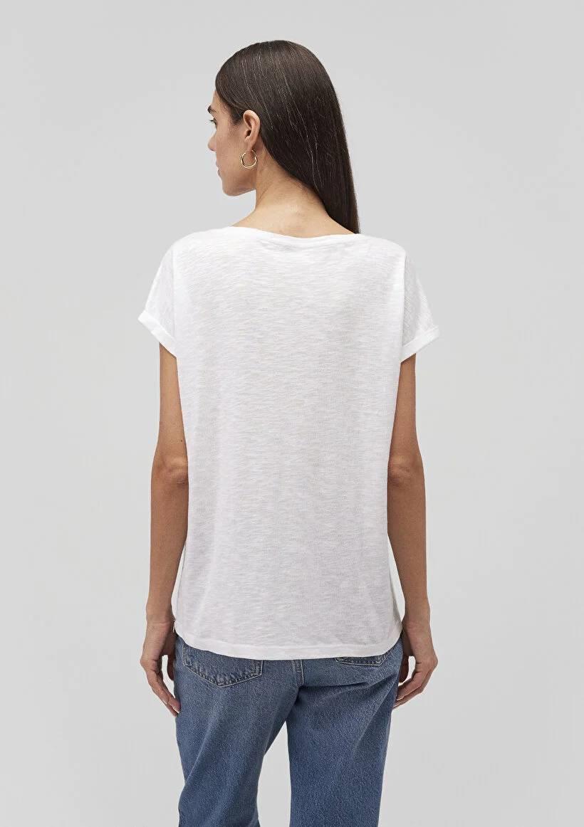 Mavi V Yaka Basıc Kadın T-Shirt M1600961-620