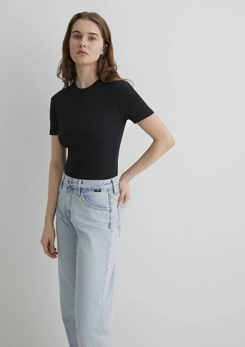 Mavi Yuvarlak Yaka Basıc Kadın T-Shirt M1600963-900