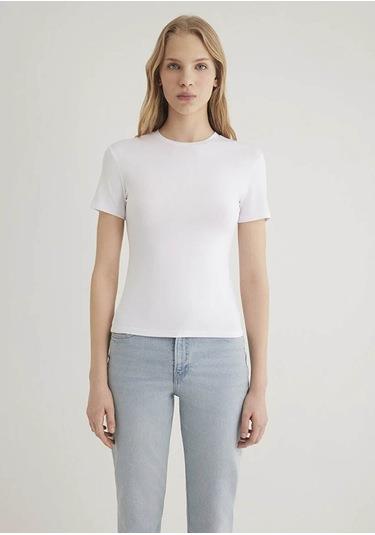 Mavi Yuvarlak Yaka Basıc Kadın T-Shirt M1600963-620