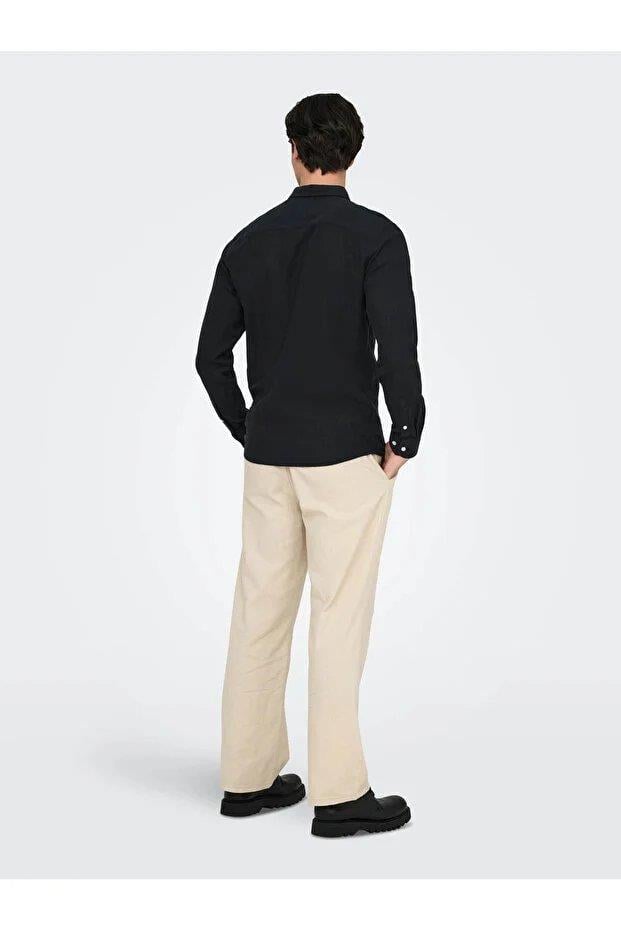 Only & Sons Onscaıden Lıfe Ls Solıd Lınen Shırt Noos Erkek  Gömlek 22012321