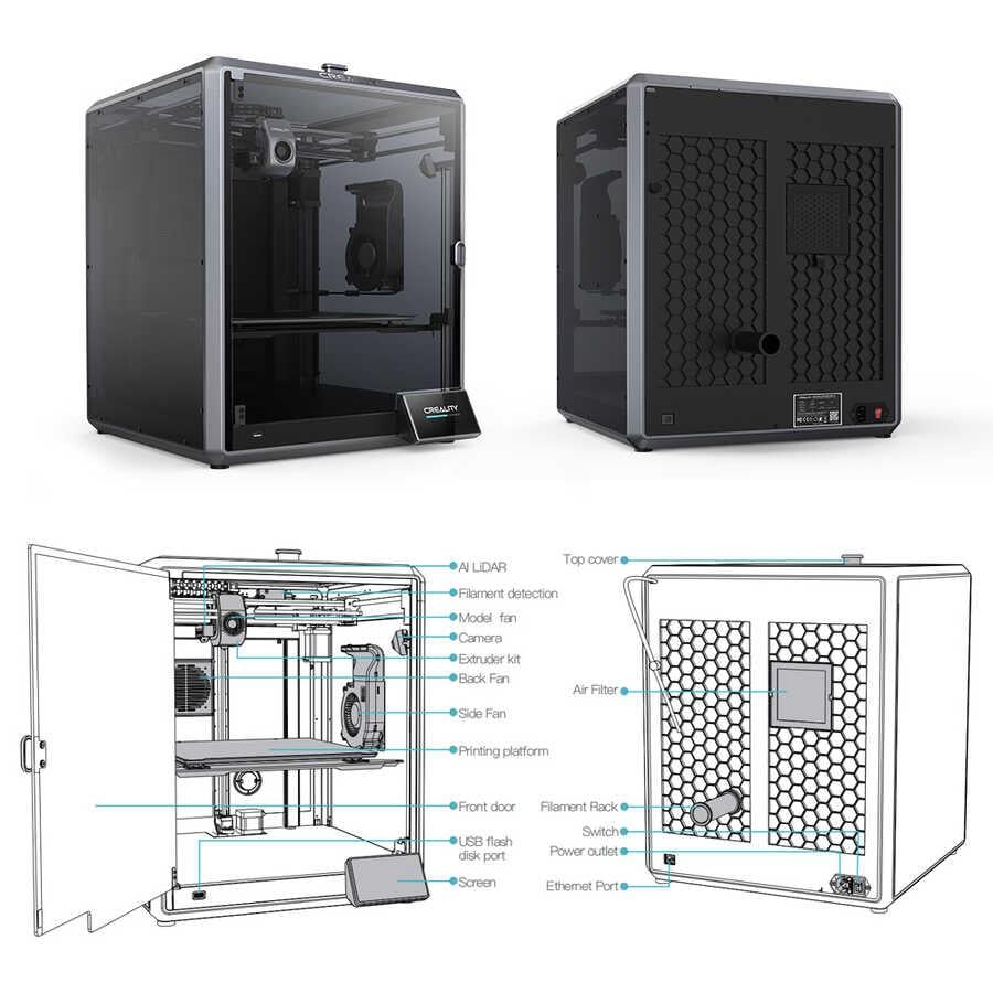 Creality K1 Max Yüksek Hızlı 3D Yazıcı