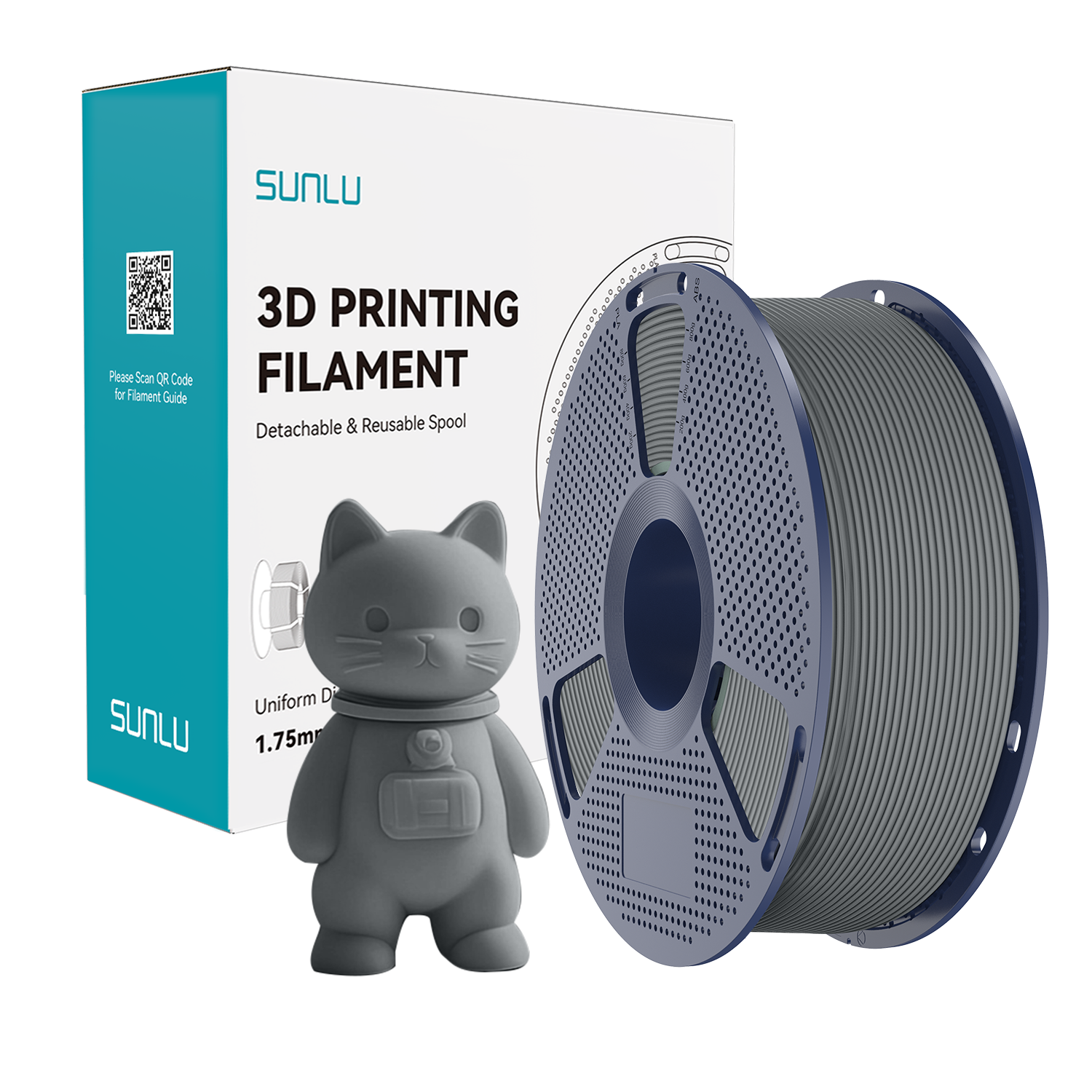 SUNLU Matte PLA Filament Grey