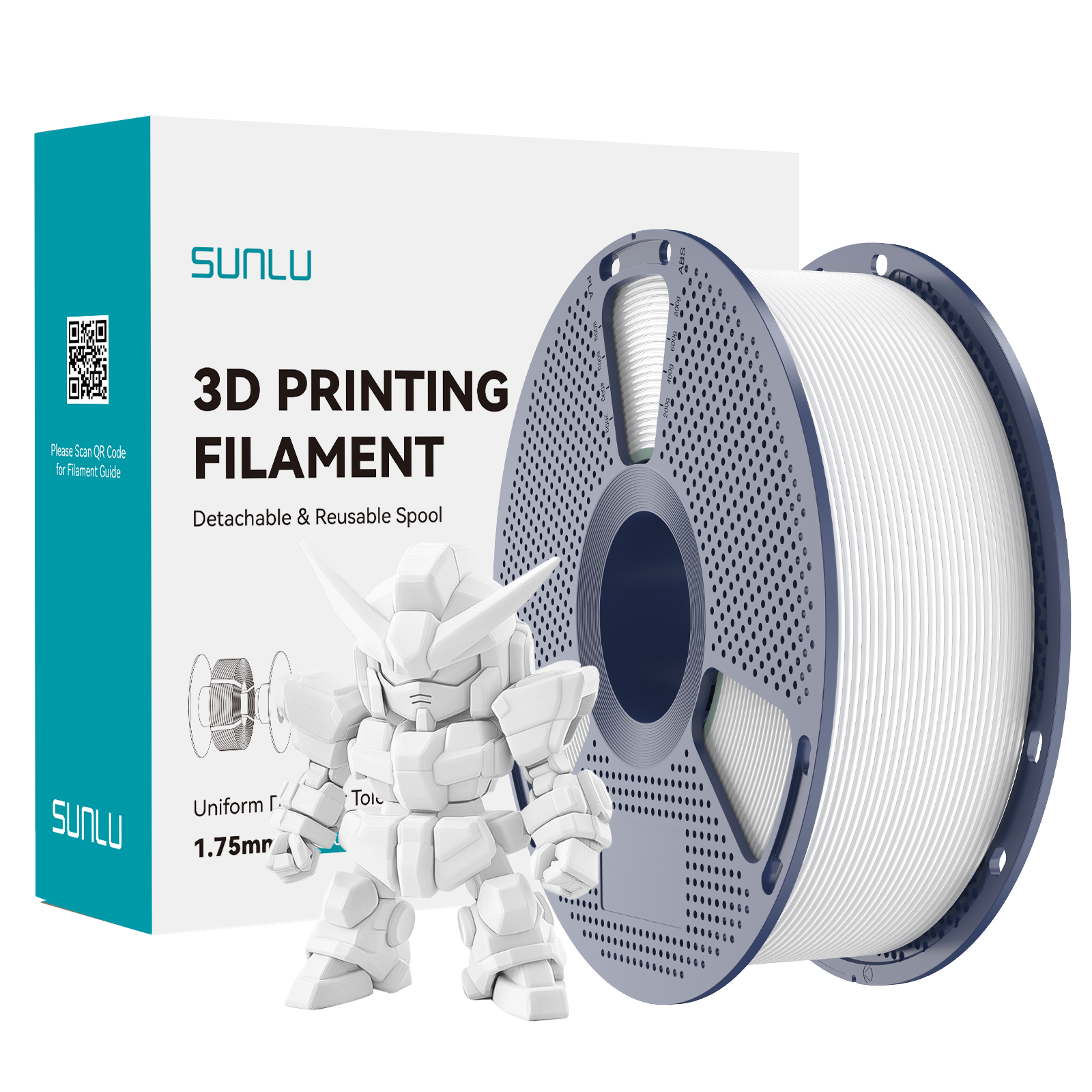 SUNLU PLA+ 2.0 Filament White