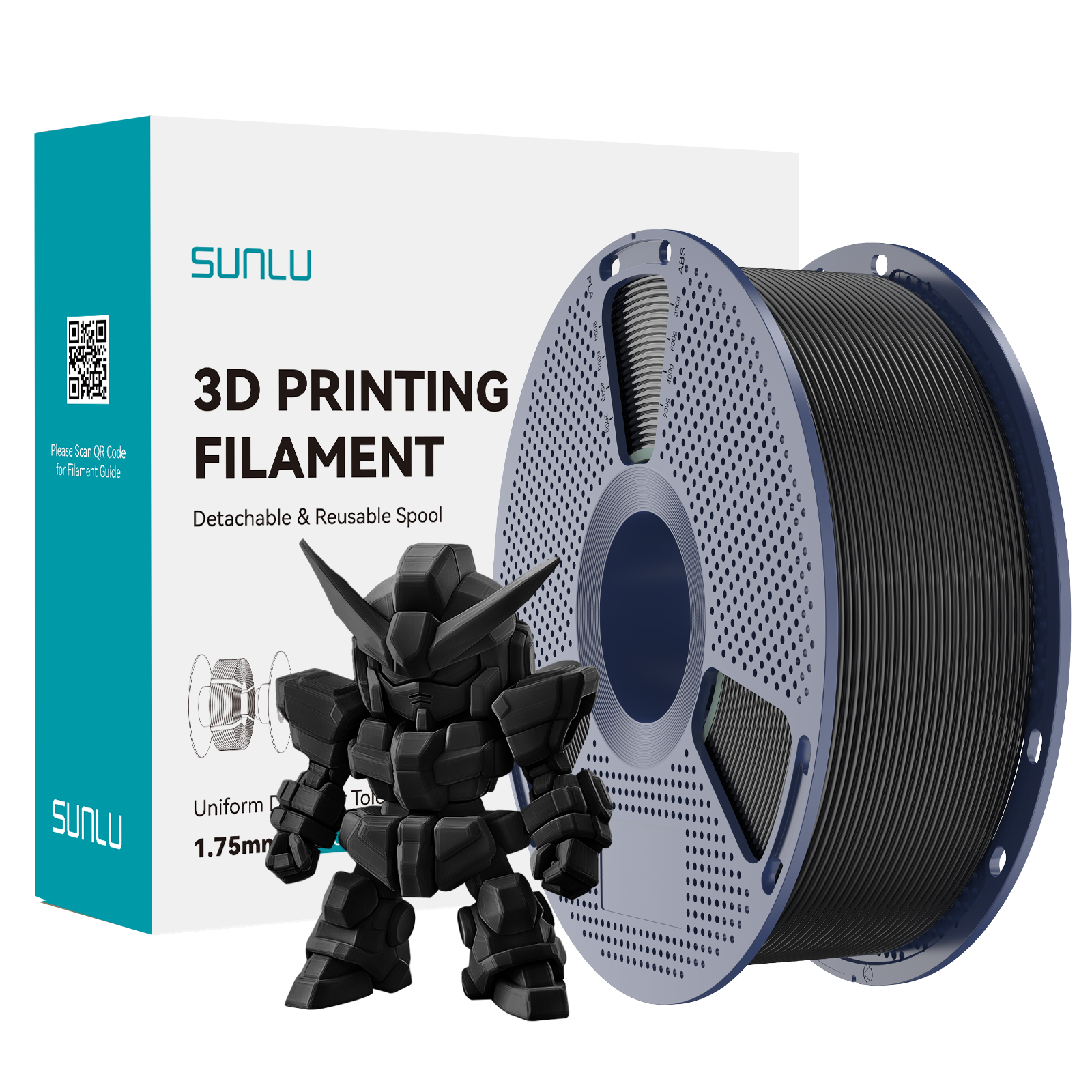 SUNLU PLA+ 2.0 Filament Black