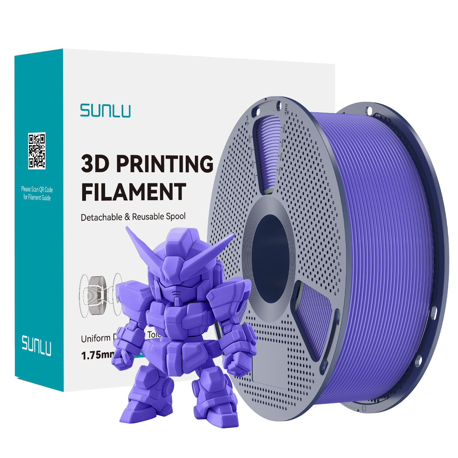 SUNLU PLA+ 2.0 Filament Lavender Purple