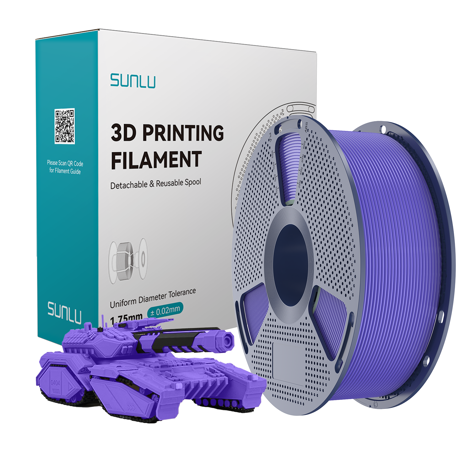 SUNLU PLA Filament Lavender Purple