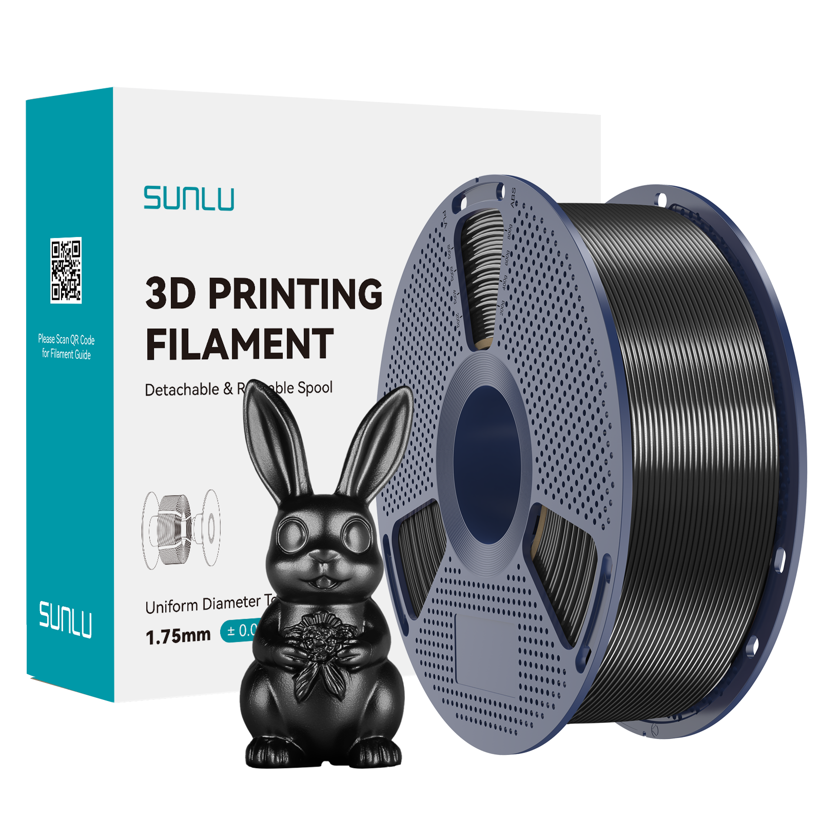 SUNLU Silk PLA+ Filament Black