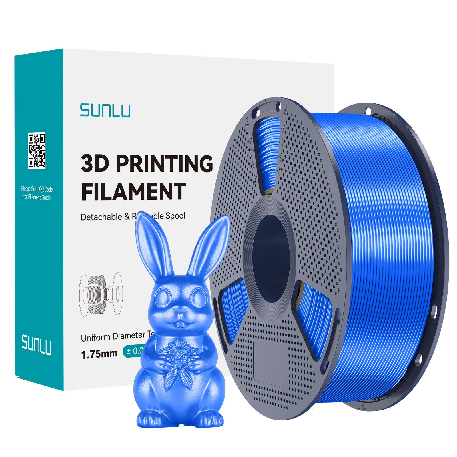 SUNLU Silk PLA+ Filament Blue