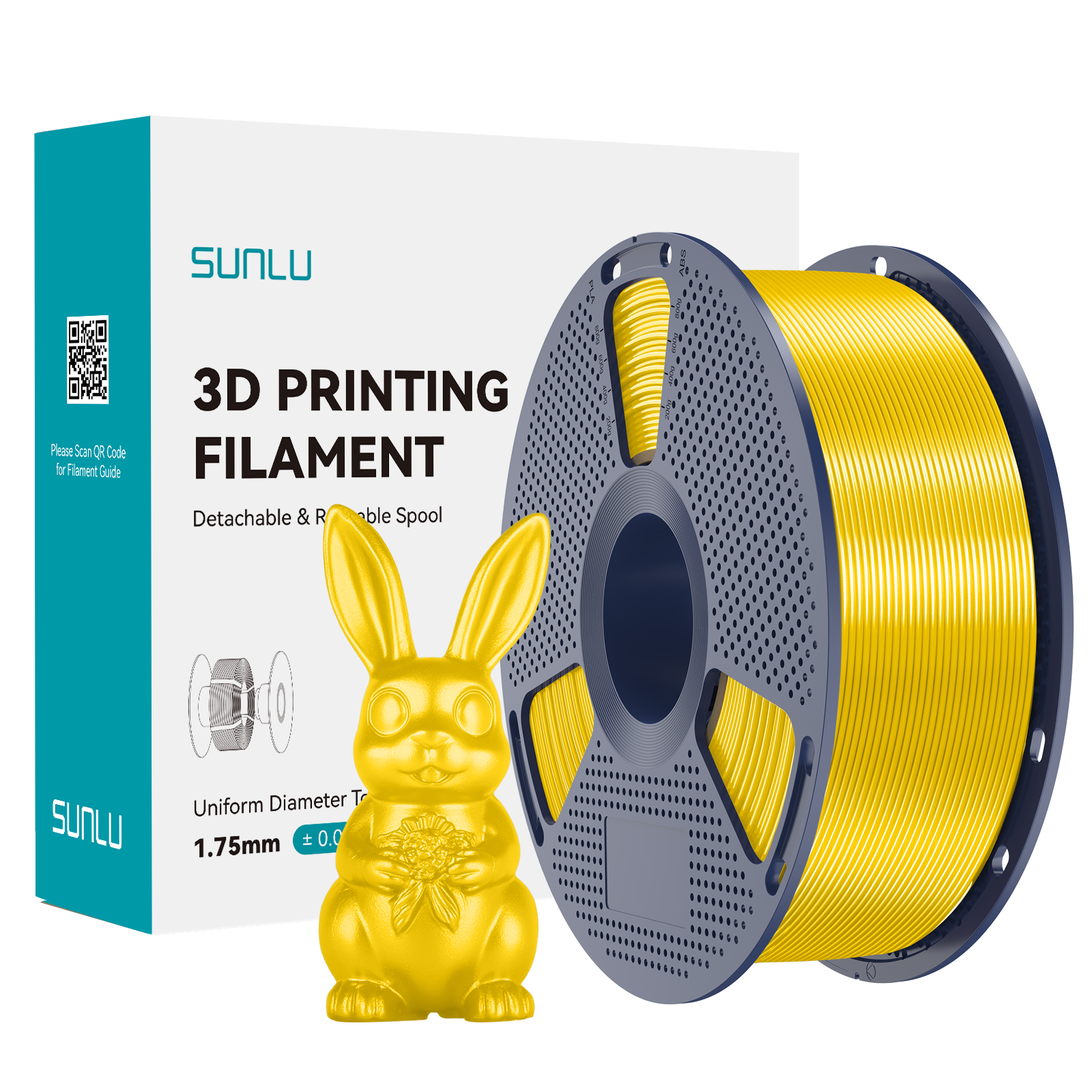 SUNLU Silk PLA+ Filament Yellow