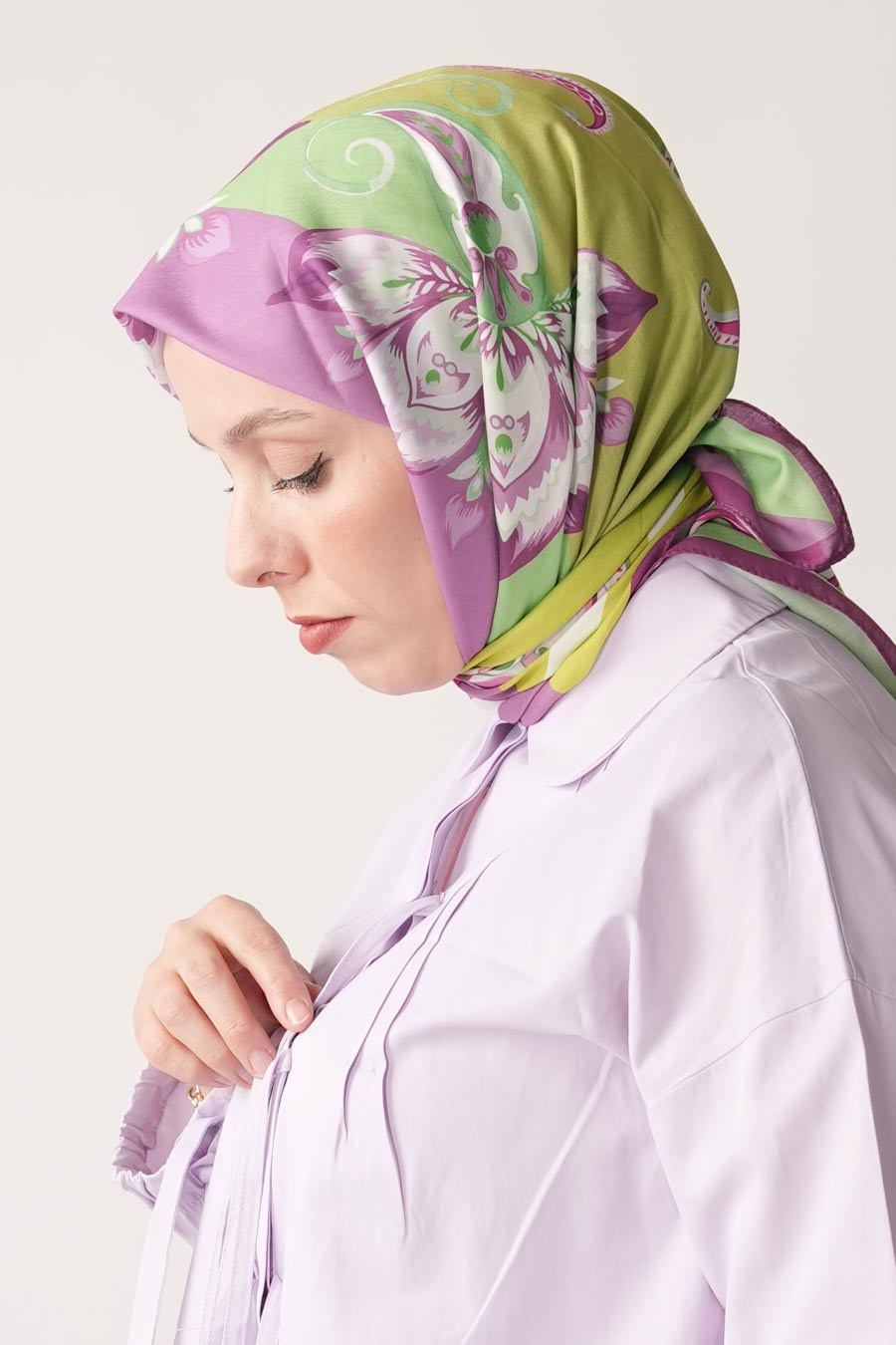 Amber Nomad Desen Soft Eşarp Lila
