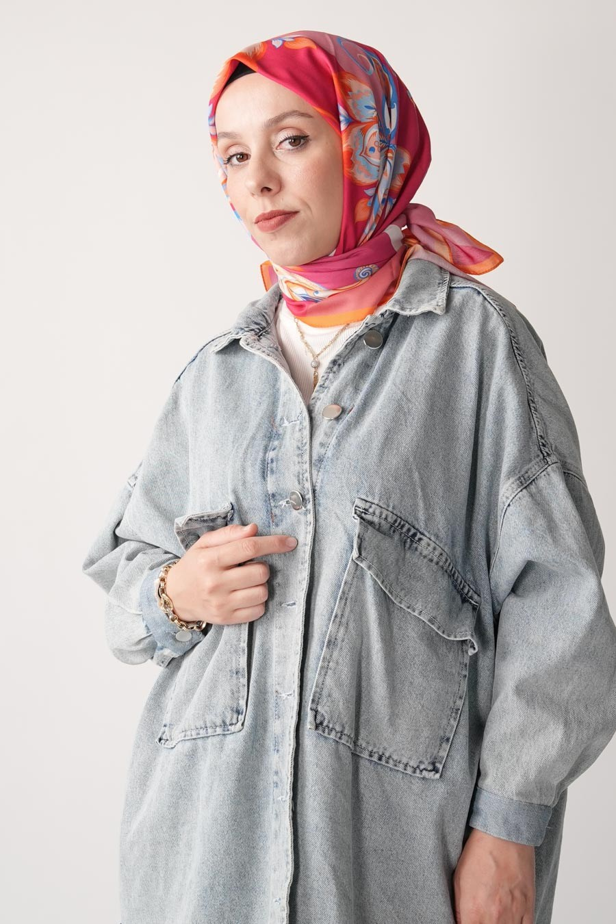 Amber Nomad Desen Soft Eşarp Pembe