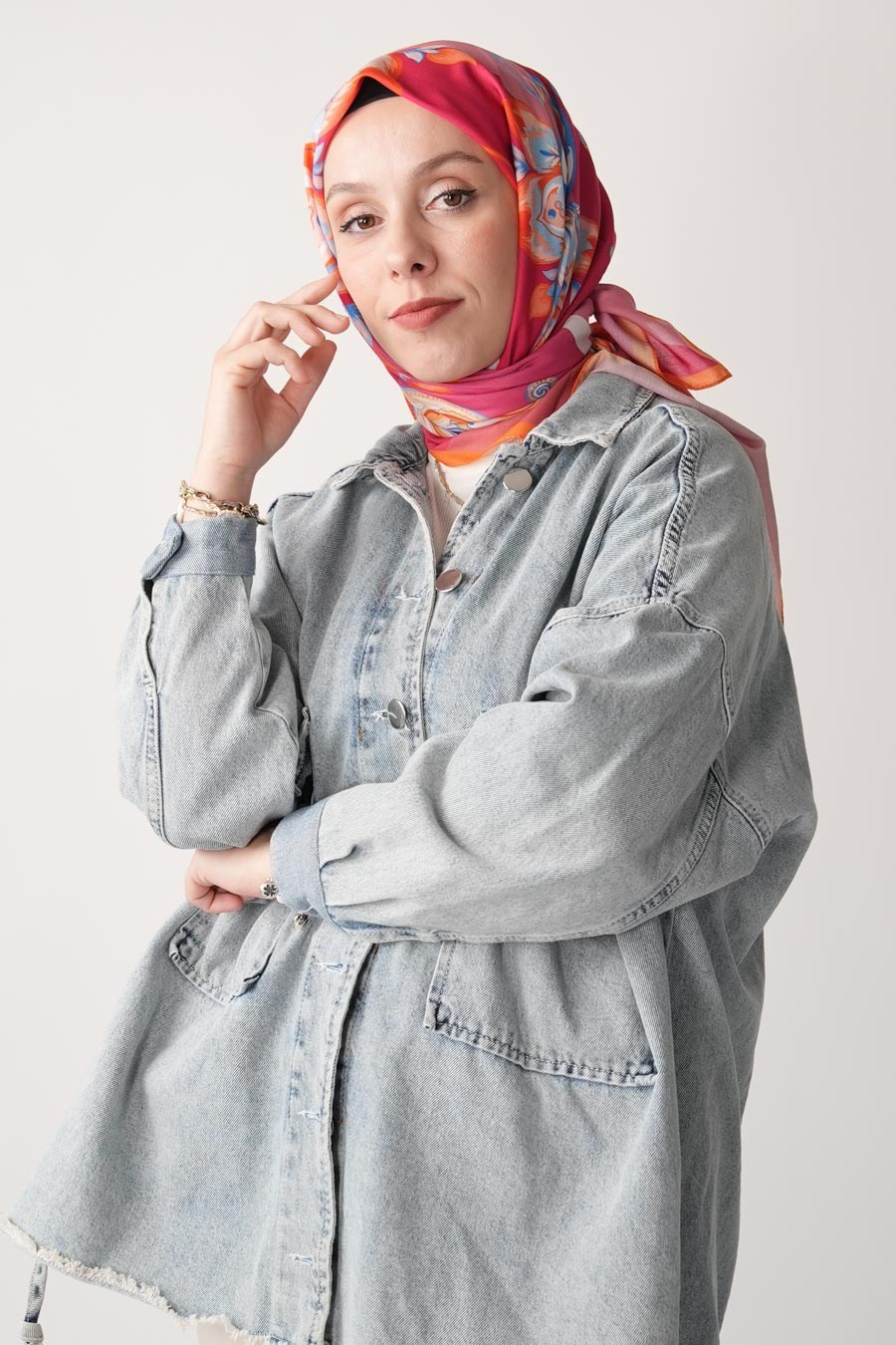 Amber Nomad Desen Soft Eşarp Pembe