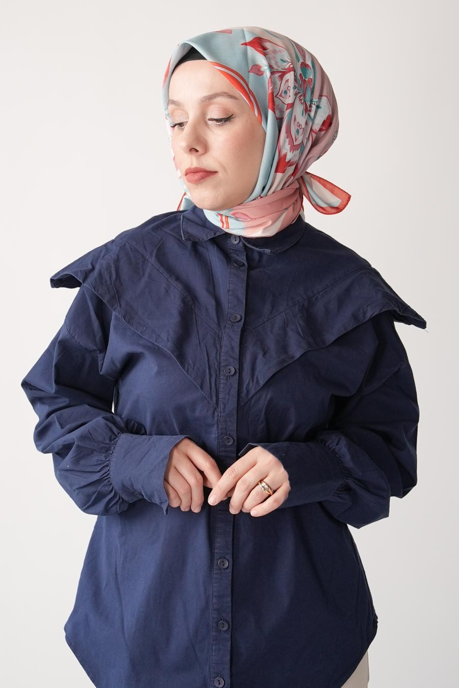 Amber Nomad Desen Soft Eşarp Yavruağzı