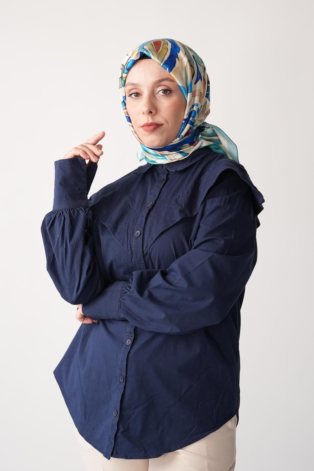 Azure Desen İpeksi Rayon Eşarp