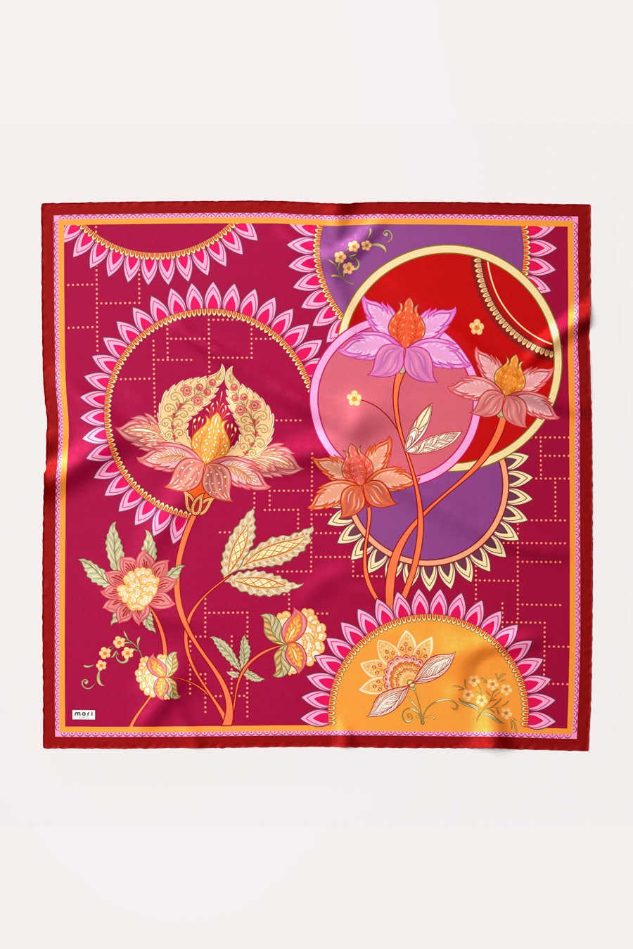 Breeze Bloom Desen Soft Eşarp Fuşya