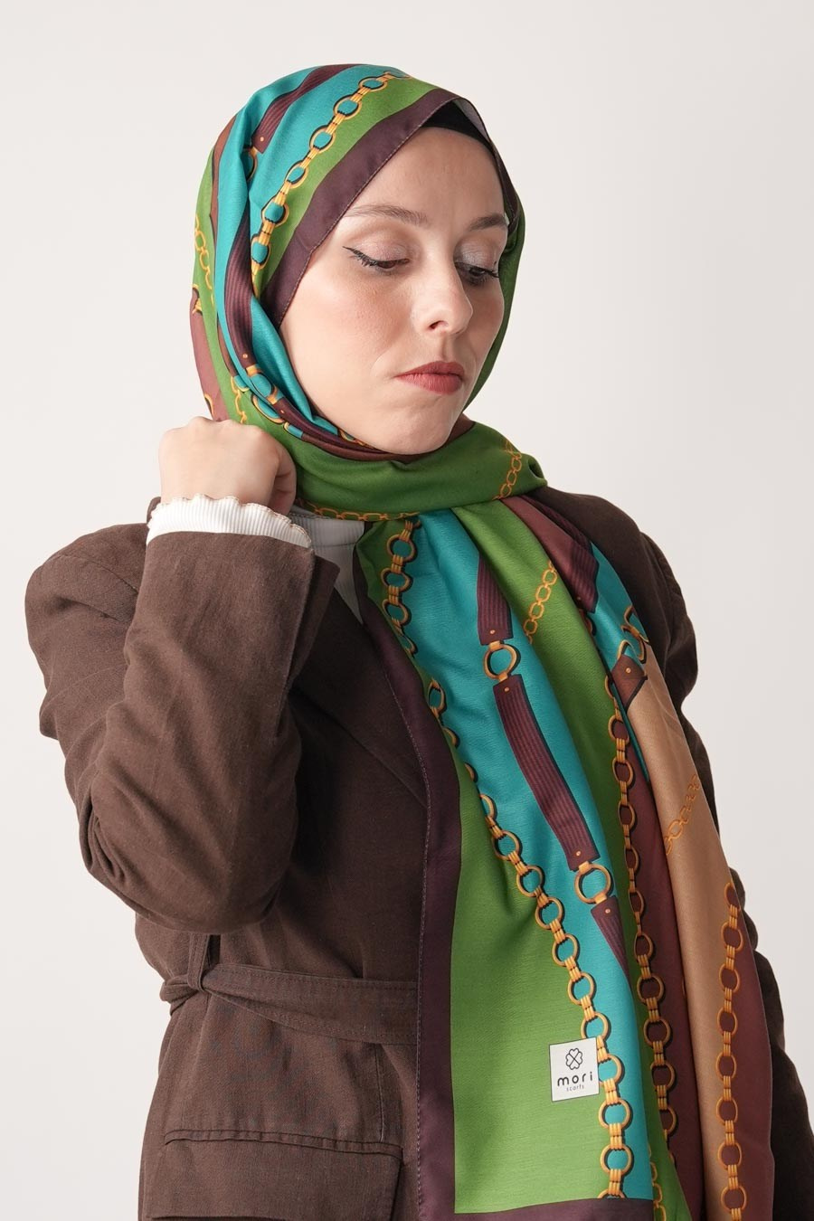 Chain of Style Desen Soft Şal Yeşil