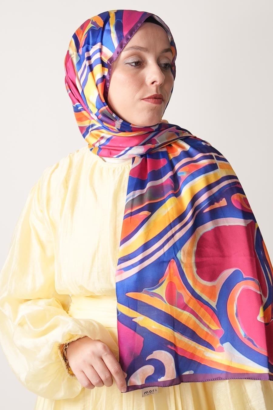 Colourful Desen Hint Vual Şal Mor