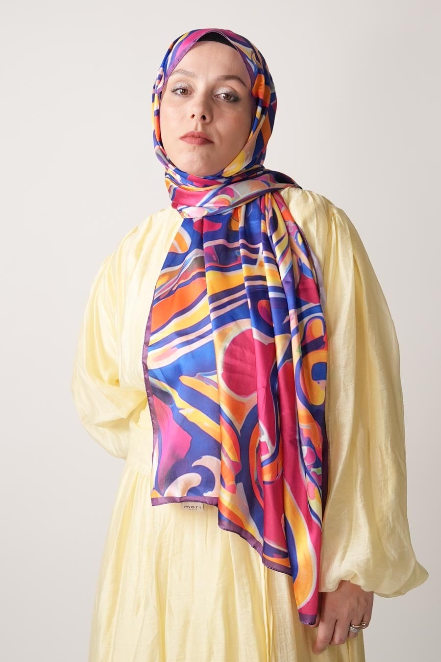 Colourful Desen Hint Vual Şal Mor