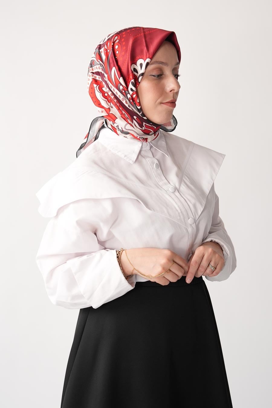 Desert Mirage Desen İpeksi Rayon Eşarp Bordo