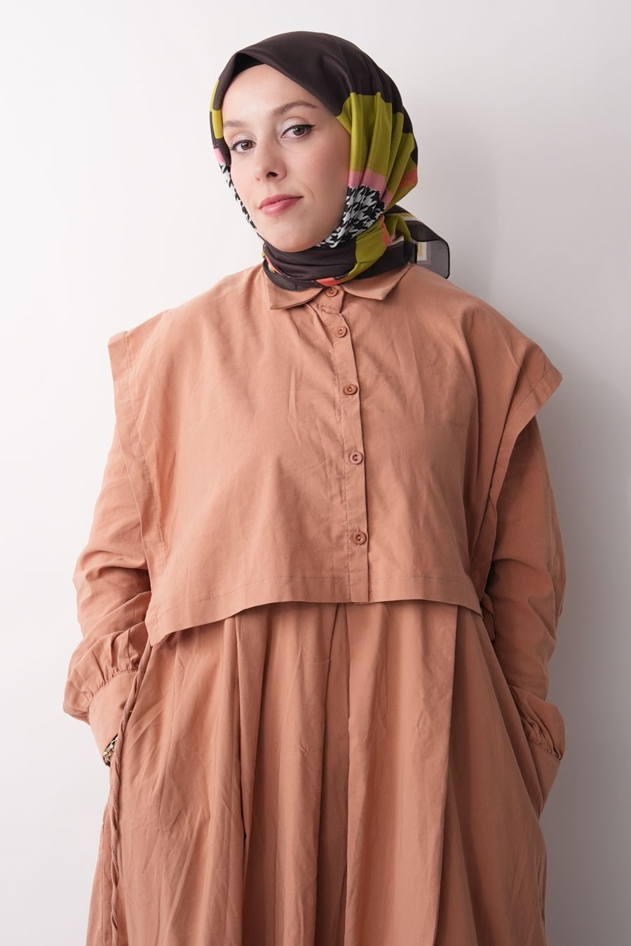 Fashion Steps Desen Soft Eşarp Kahverengi