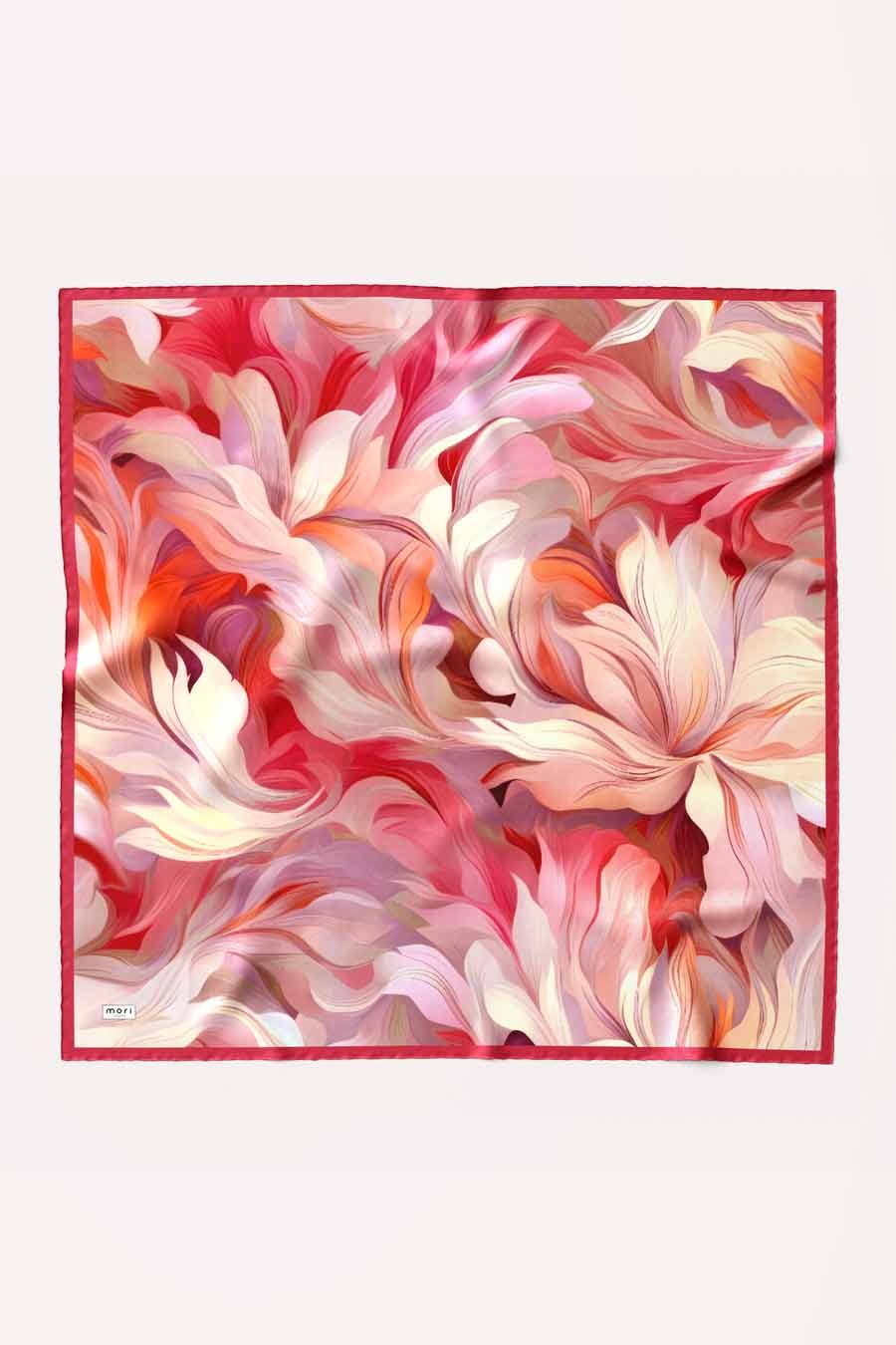Flora Mood Desen İpeksi Rayon Eşarp Pembe