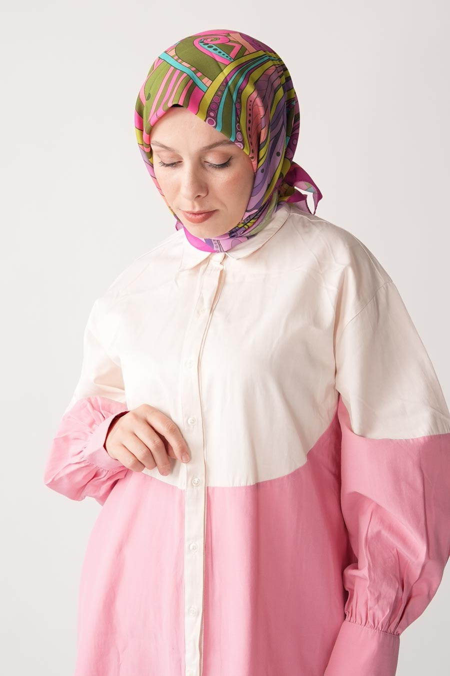 Ginger Trace Desen Soft Eşarp Fuşya