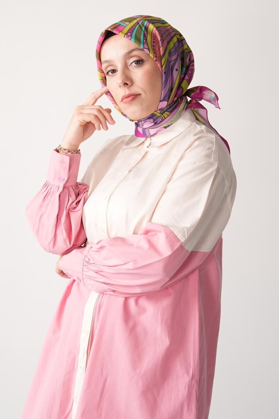 Ginger Trace Desen Soft Eşarp Fuşya