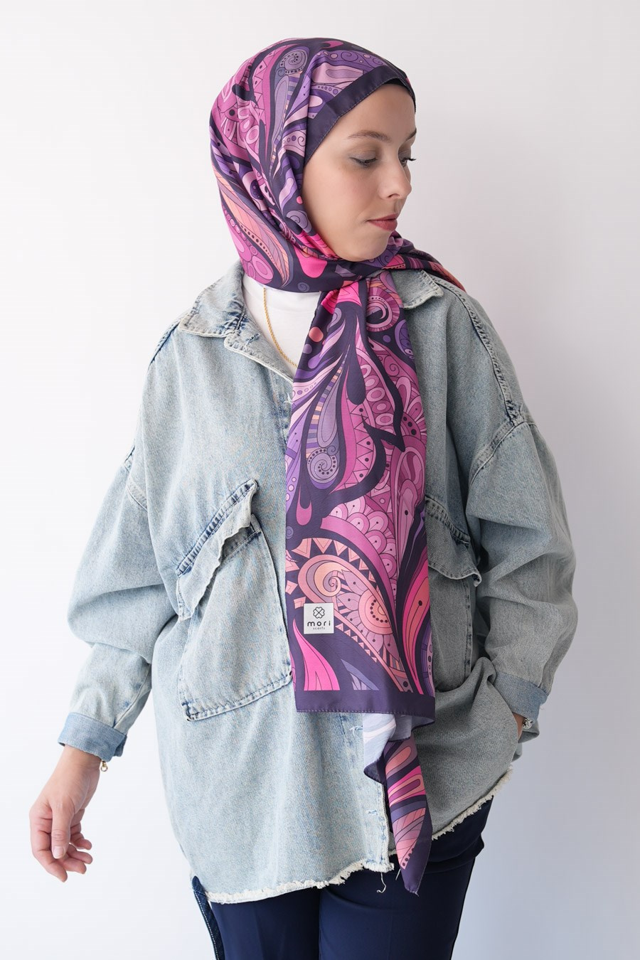 Ginger Trace Desen Soft Şal Mor