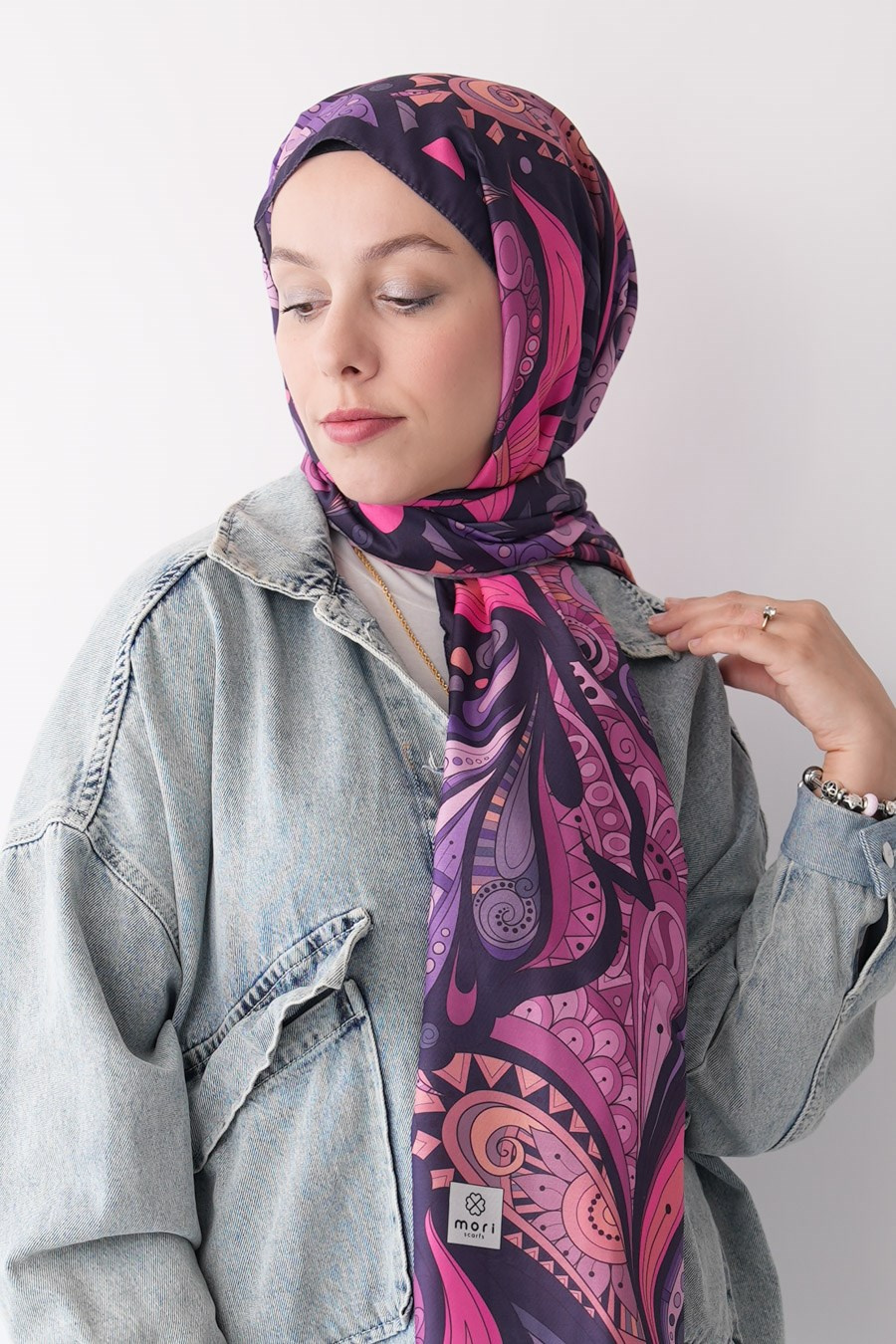 Ginger Trace Desen Soft Şal Mor