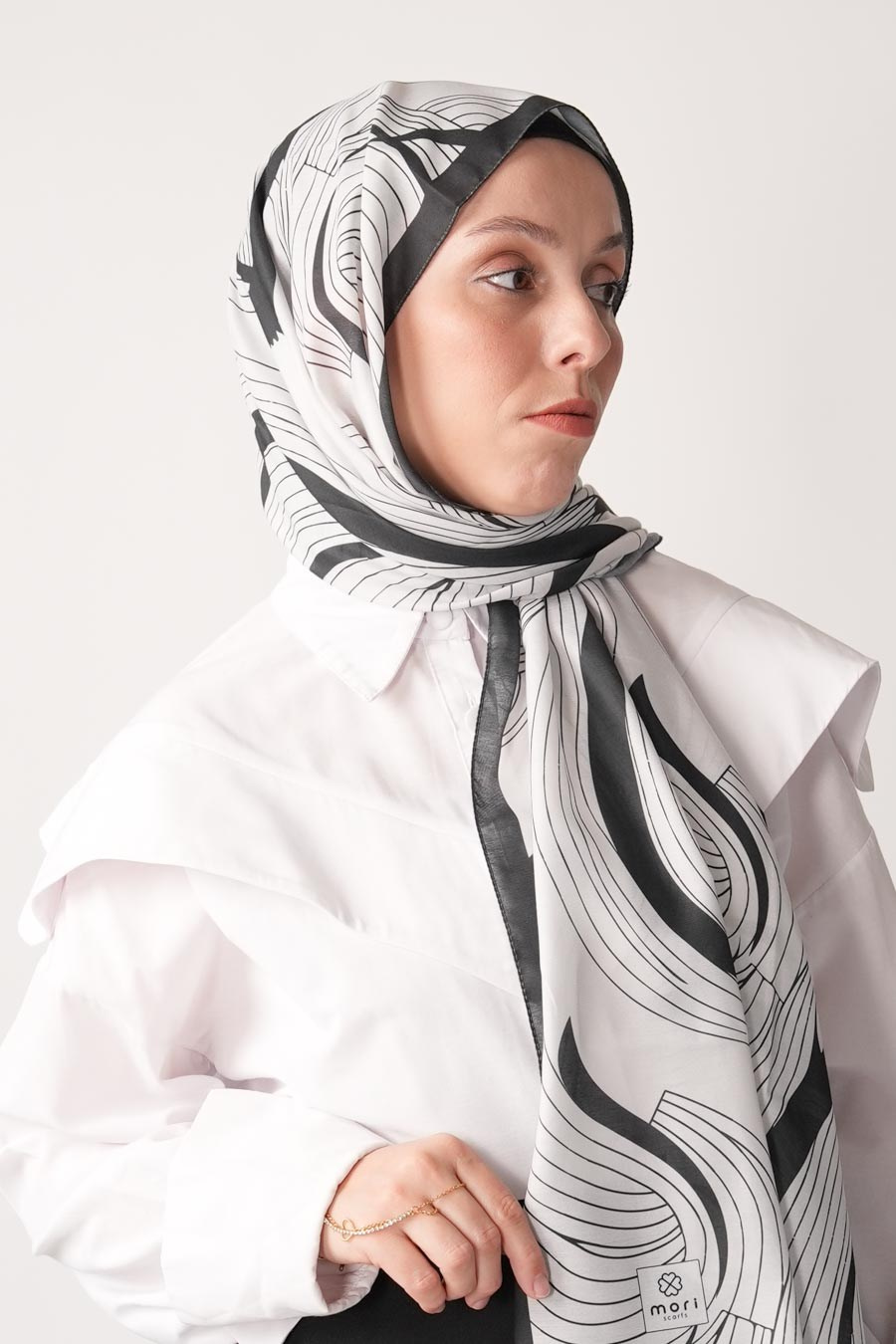 Heirloom Desen Soft Şal Beyaz