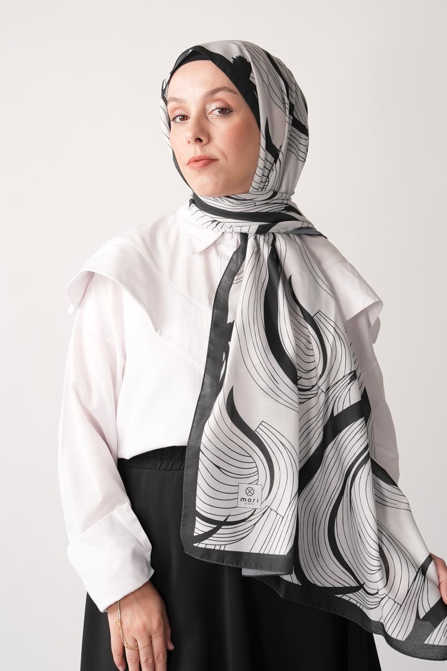 Heirloom Desen Soft Şal Beyaz