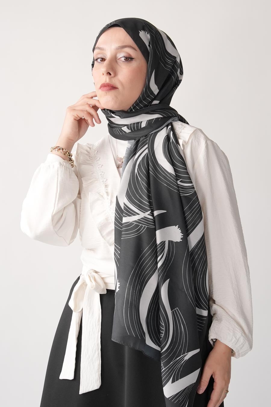 Heirloom Desen Soft Şal Siyah