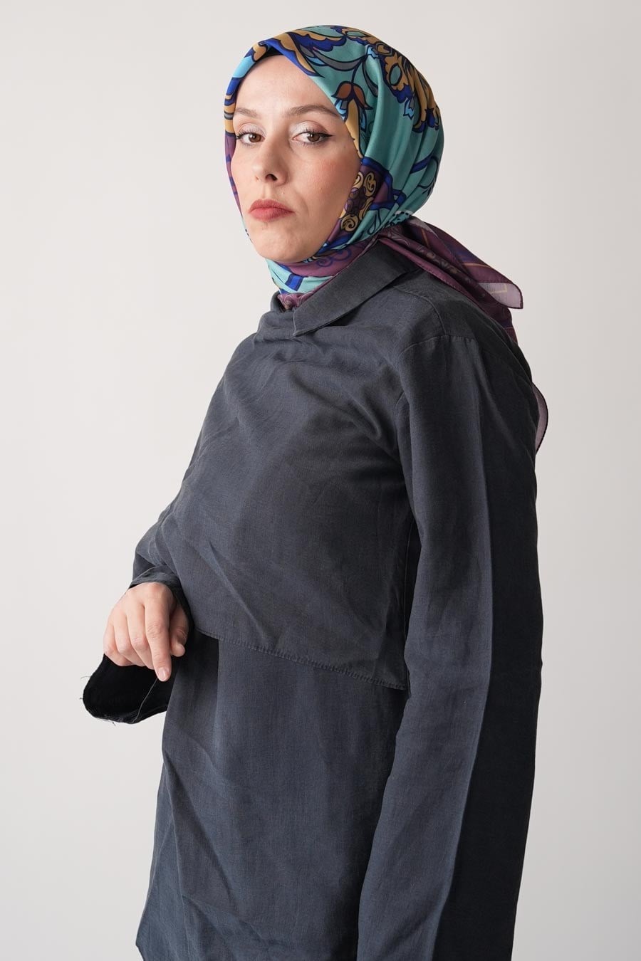 Journal Desen Soft Eşarp Mor