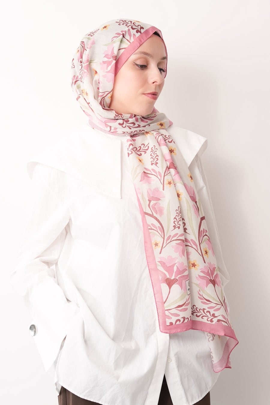 Lilas Desen Soft Şal Pembe