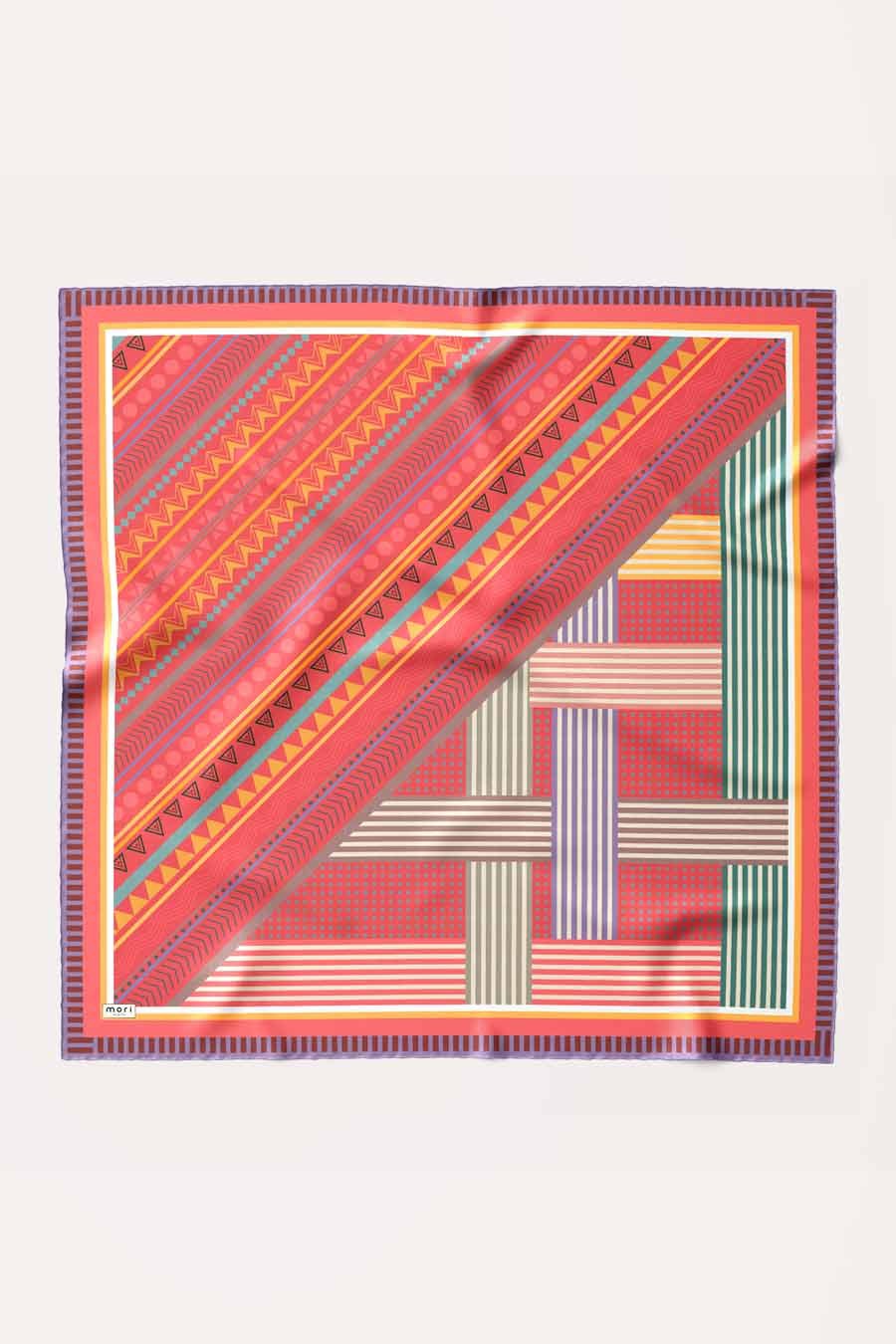 Lineer Desen Soft Eşarp Pembe
