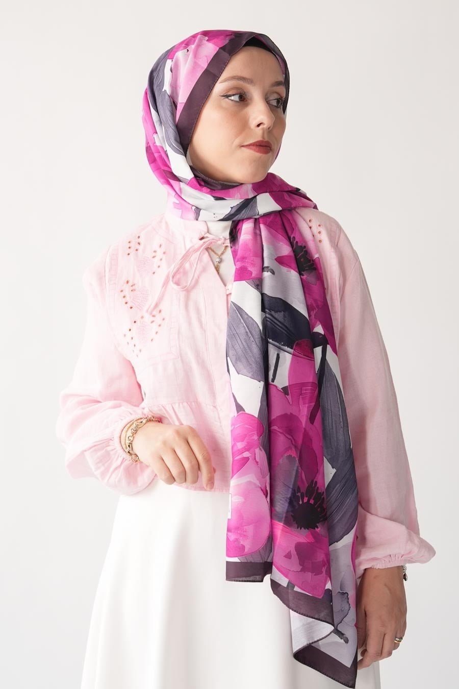 Loft Garden Desen Soft Şal Mor