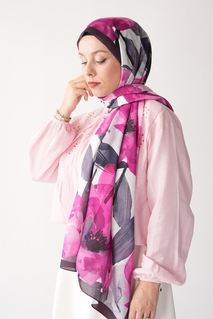 Loft Garden Desen Soft Şal Mor