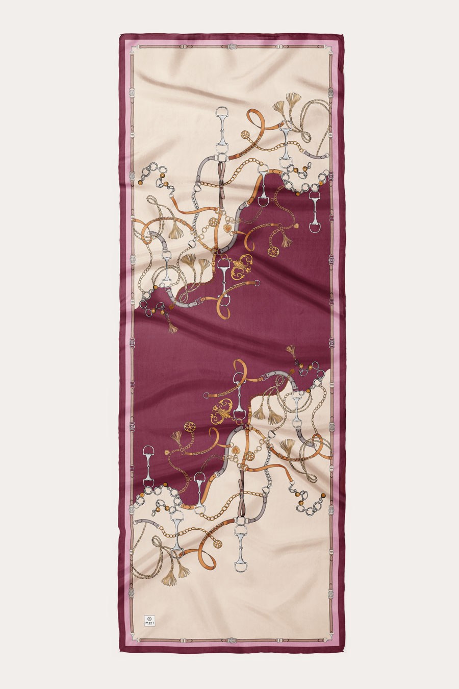 Lustre Desen Hint Vual Şal Bordo