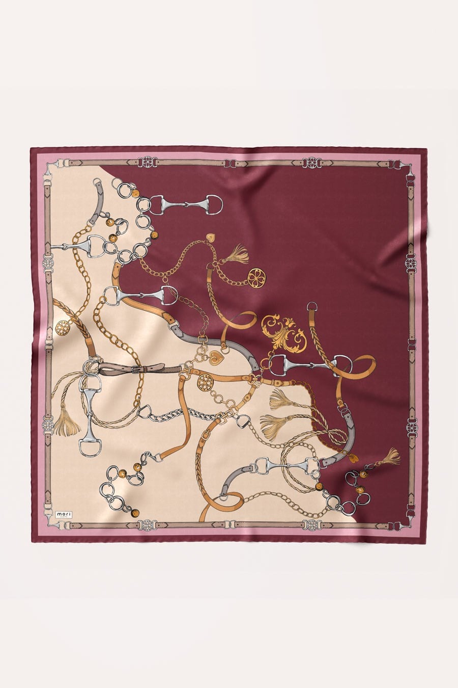 Lustre Desen İpeksi Rayon Eşarp Bordo