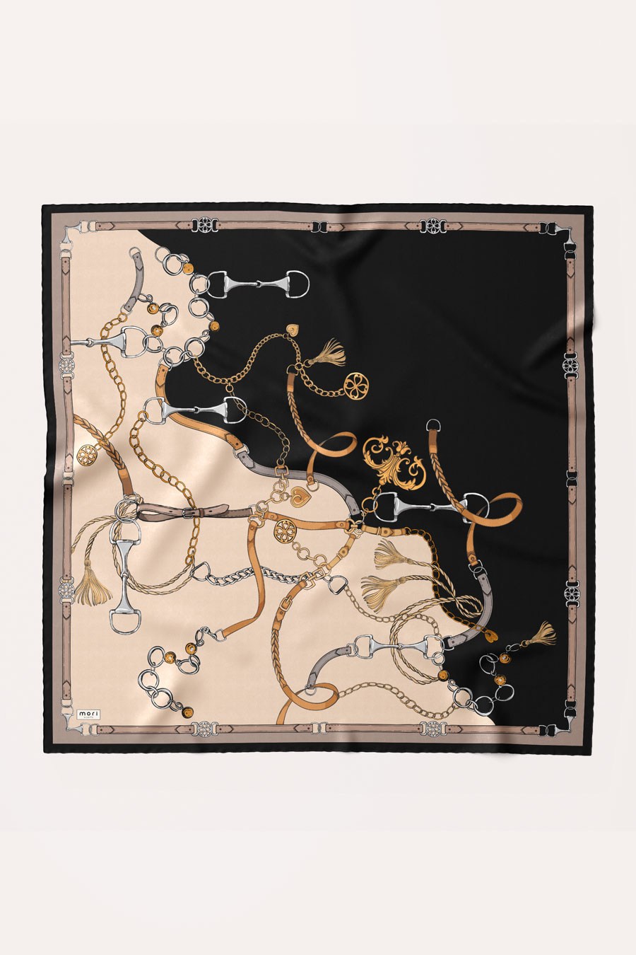 Lustre Desen İpeksi Rayon Eşarp Siyah
